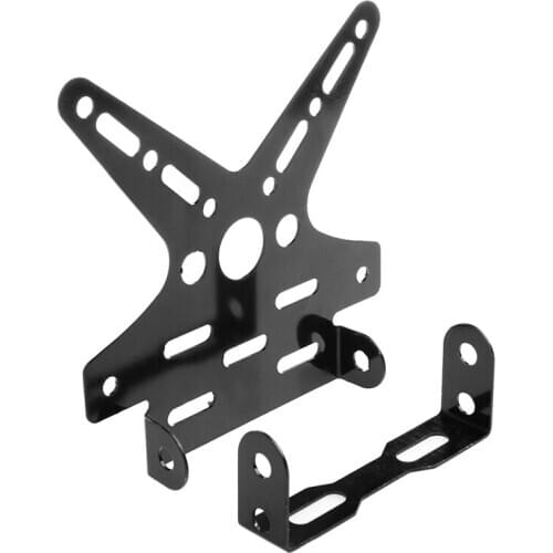 New Black Motorcycle Adjustable License Plate Holder Mount Tail Rear Bracket E7CA