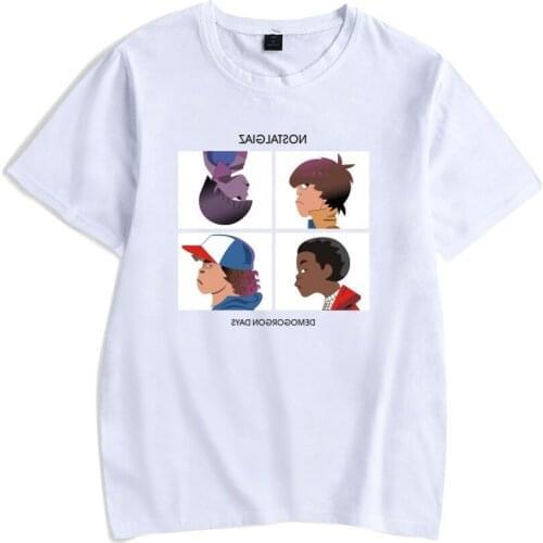 Anime Stranger Things 2D Printed Casual Short-sleeved T-shirt High Quality Aesthetic Cool Vintage T-Shirt Harajuku Streetwear