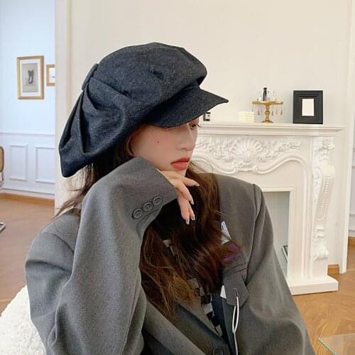 Exaggerated Cloud Hat Showing Face Small Fashion Personality Painter Hat Large Version Cowboy Beret Female Autumn&Winter