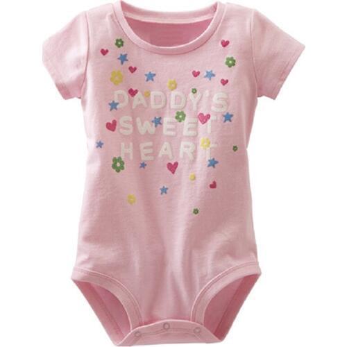 Pink Sweet Baby Girls Clothes One Piece Bodysuits Infant Jumpsuits Bebe Girls Dress Outerwear Summer Baby Bodysuit 100% Cotton