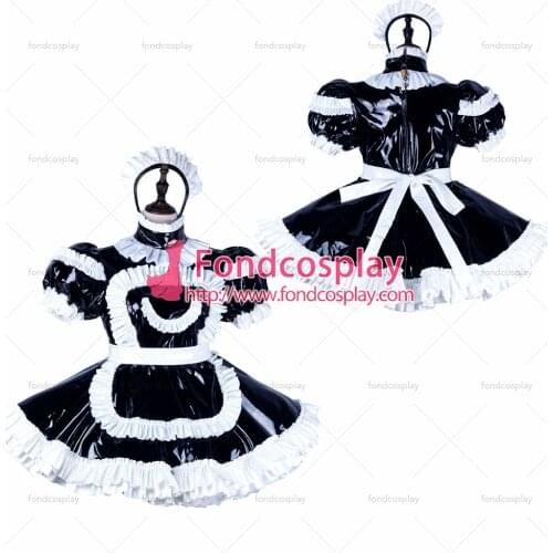 Sissy maid pvc dress lockable Uniform cosplay costume Tailor-made[G2245]