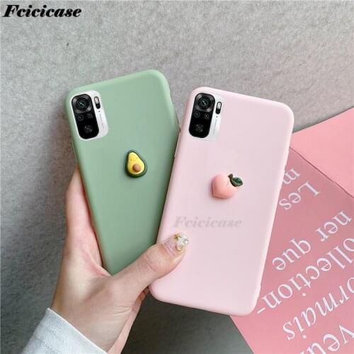 For Redmi Note10 3d Fruit Silicone Soft Case For xiaomi redmi Note 10 Pro Cover Phone Bags Peach Avocado Cases