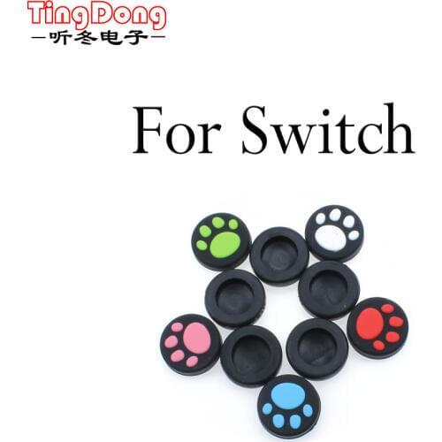 Ting Dong 4 pcs Cat Claw Silicone Analog Thumbsticks Grips Cover for Nintend Switch NS Joy Con Stick Caps Skin for Joy-Con