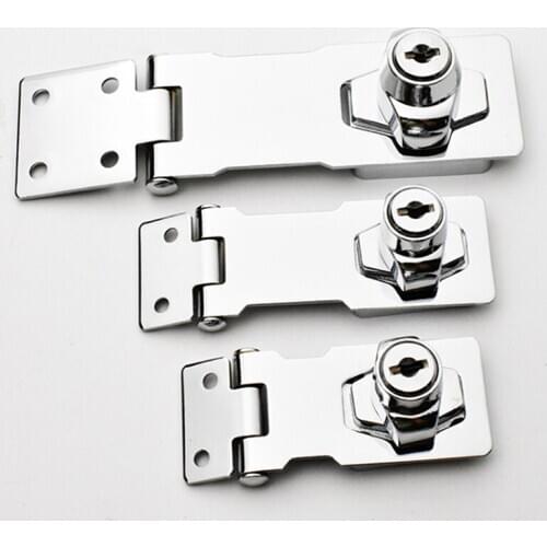 Hasp Lock Drawer Lock Closet Door Chrome Plated Metal Keyed Cabinet Latch Cupboard Desk Hasp Locks With Keys