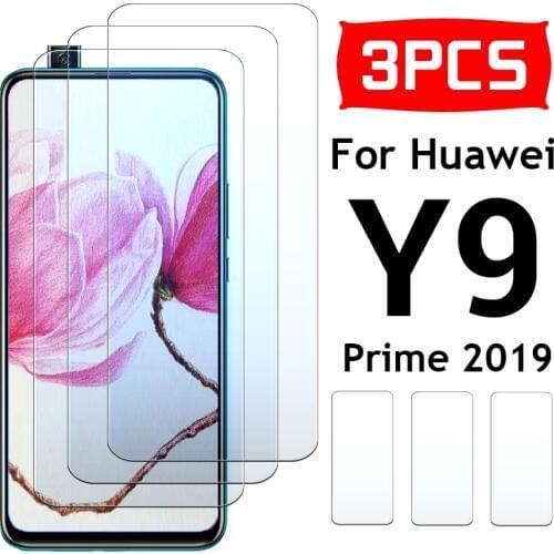 3pcs y9 prime protective glass for huawei y 9 prime 2019 Screen Protector Tempered Glas on huawie 9Y Y9Prime armor sheet film