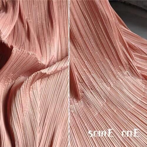 Stiff Pleated Fabric Dark Pink Miyake Folds DIY Clothes Wedding Background Decor Art Painting Skirt Dress Designer Fabric