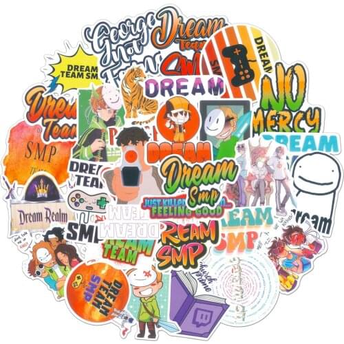 10/30/50pcs Dream Smp Game Anime Stickers Cartoon Graffiti Toy For Kids Waterproof Skateboard Fridge Laptop Luggage Car Sticker