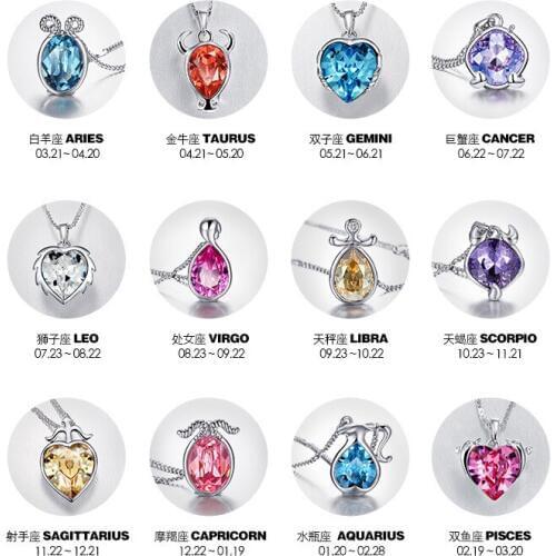 12 Constellations Pendant Virgo Capricorn Necklace Scorpio Taurus Leo Aries Signs Jewelry Accessories for Gift