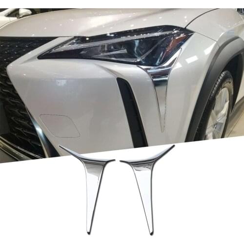 2 Pcs ABS Chrome Front Head Light Eyelid Trim Headlight Lamp Cover Sticker For Lexus UX 200 250h 260h 2019 2020 2021
