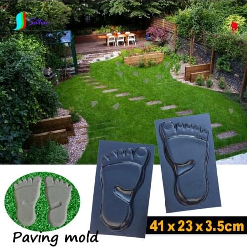 2PCS Footprint Shape Plastic Paving Mold,Garden,Gazebo Pathways Cement Floor Tile Foot Stone DIY Ground Paving Tool S0019F