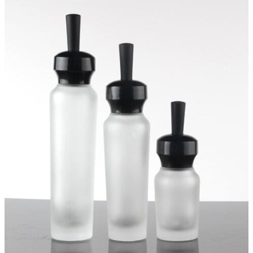 20ml frosted glass bottle black dropper for serum/essence oil/liquid toilet flower water skin care cosmetic packing