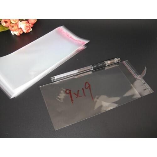 300pcs/lot-9*19cm Clear Resealable BOPP/Poly/ Cellophane Bags OPP Self Adhesive Plastic packaging cosmetic Packing bags