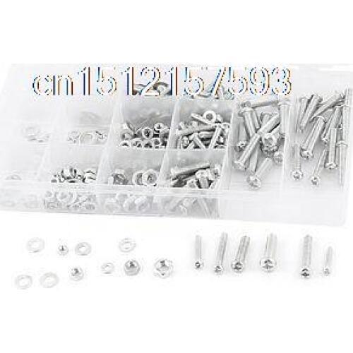 330 Pcs M3 M4 M5 M6 Metal Screw Bolt Nut Spacer Assorted Set Kit