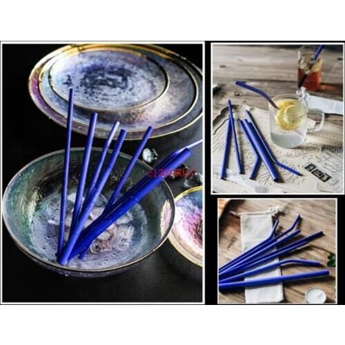 500pcs Stainless Steel Induction Temperature Color Change Straws Reusable Metal Drinking Straws Bar Accessories