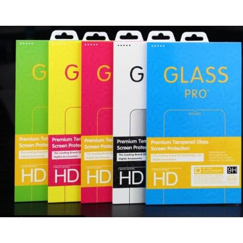 500Pcs Luxury Empty Retail Package Paper Packaging Box For X 8 7 6S Plus S7 Edge S8 Tempered Glass Screen Protector Box SN3739