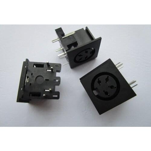 8 Pcs S Terminal DIN Jack 4 Pin Circular Jack Female PCB Mount Connector