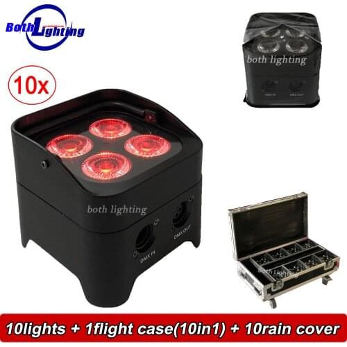 DJ Uplighting Wireless DMX 4*18w RGBWA UV 6in1 LED mini Battery Par Light with Remote Control for Party DJ Wedding LED Uplight