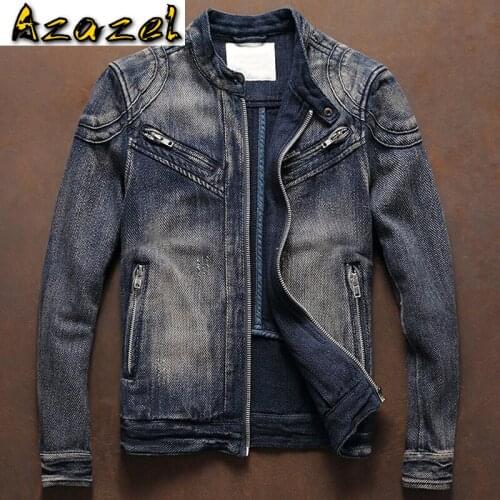 Name Brand Mens Biker Coats Windbreaker Motorcycle Mens Jeans Jackets and Coats Spring Male Denim Overcoats XXXL Plus Size A606