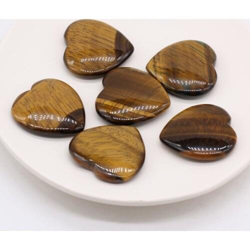 Tiger Eye Stone Natural Ornaments Love Shape Loose Beads Polished Reiki Healing DIY Exquisite Gifts Decoration Minerals 40x40mm