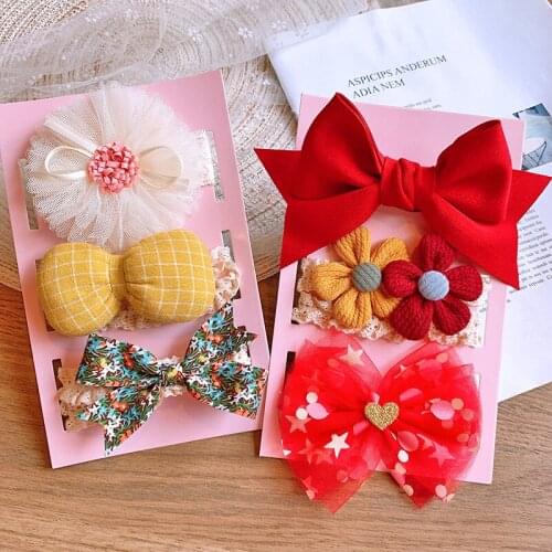 3pcs Lace Floral Soft Headband Bow Headbands for Cute Kids Girls Hair Accessories Turban Hairband Newborn Baby Girl Accessories