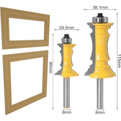 8mm Shank Miter Frame Molding Router Bit Door Line Knife Tenon Milling Cutter Drawer Making for Woodwork Hand Tools Accessories