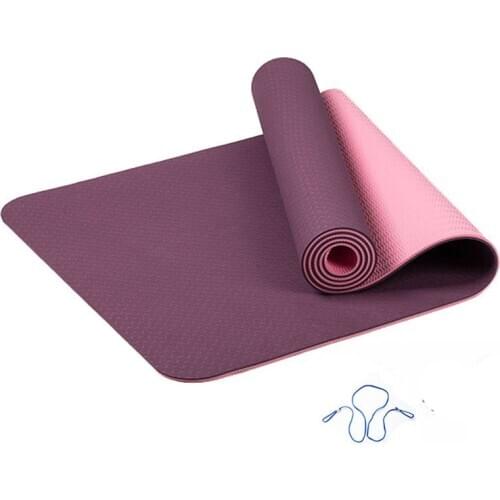6MM TPE Yoga Mat Anti Slip Sports Fitness Exercise Pilates Gym Colchonete for Beginners 183*61CM Outdoor Cushions