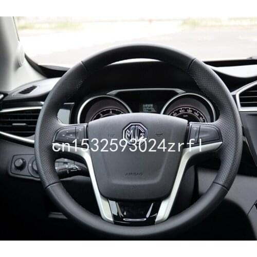 DIY Black Leather Car Steering Wheel Cover for MG3 mg5 MG6 ZS GT 360