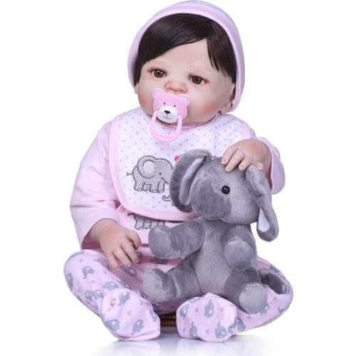 57cm Full silicone Reborn babies doll handmade vinyl adorable 23inch wholesale girl babydoll children birthday gifts collection