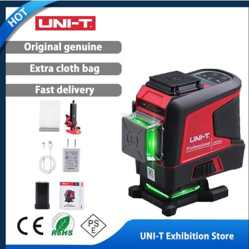 UNI-T Laser Level 360 12 16 Lines 3D Green Line Self Leveling Remote Control Horizontal Vertical Cross Green Beam Laser Leveler