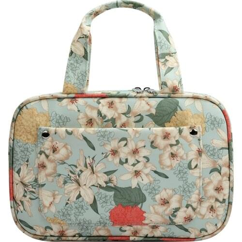 Lily pattern Long Knitting Needle Case vintage Knitting Needle Storage Bag Portable Tote for Knitting Accessories Easy to Carry