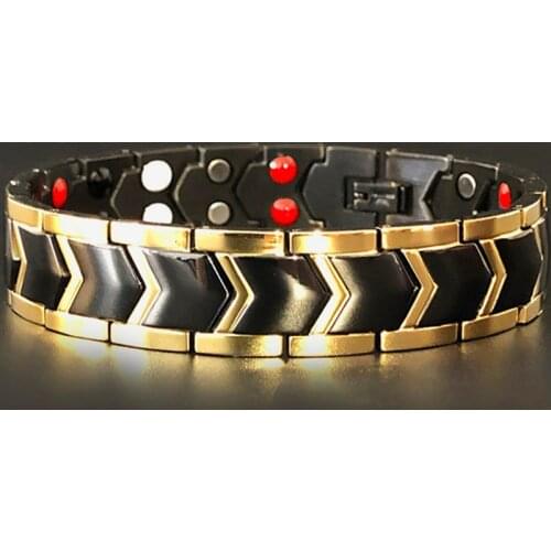 Health Care Double Row 4 In 1 Elements Germanium Magnetic Therapy Bracelets Pain Relief for Arthritis and Carpal Tunnel Jewelry