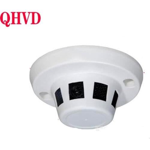 Mini infrared night vision smoke detector 940mn IP HD SONY 1080P 5MP P2P ONVIF small surveillance indoor pinhole camera camh