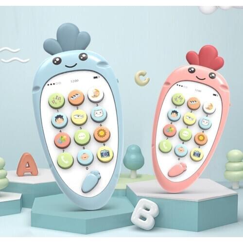Carrot Shape Simulation English Music Mobile Phone Baby Education Teething Toy