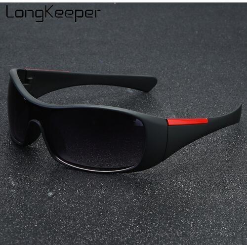 LongKeeper Mens Sunglasses Retro Oval Sun Glasses Classic Fashion Black Driving Eyewear For Male UV400 Oculos gafas de sol