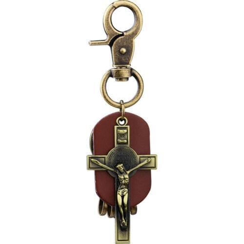 Mens Metal Jesus Cross Keychain Christian Religion Crucifix Key Chains Car Pendant Key Ring For Keys Charms Jewelry Accessories