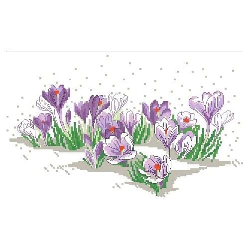 Riolis-Crocus under the snow 39-27 Counted Cross Stitch Kit The Gentleman Rabbit Bunny High Quality Embroidery Sets