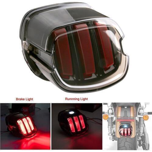 New Arrival Motorcycle LED Light Smoke Tail Light 12v License Plate Rear Lamp For Harley Dyna Super Wide Glide Stop Running Lamp