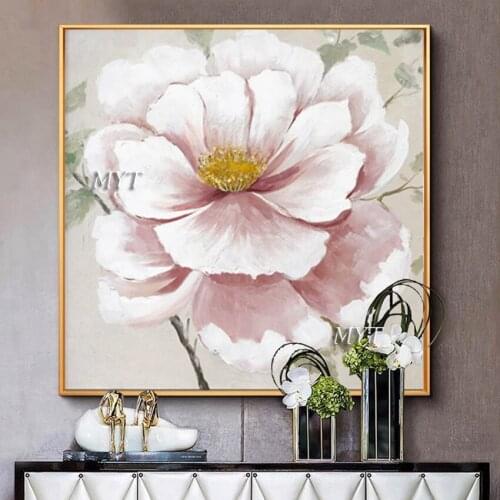 New Abstract Design Hand Painted Lotus Flower Oil Painting Hot Selling Canvas Floral Art Paintings Canvas Wall Picture Art Craft