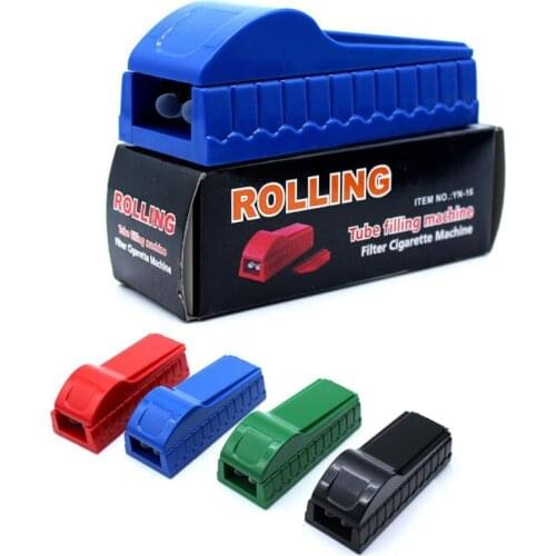 Plastic Manual Double Tube Cigarette Rolling Injector Standart 8MM Tobacco Cigarette Maker Roller Rolling Machine Random Color