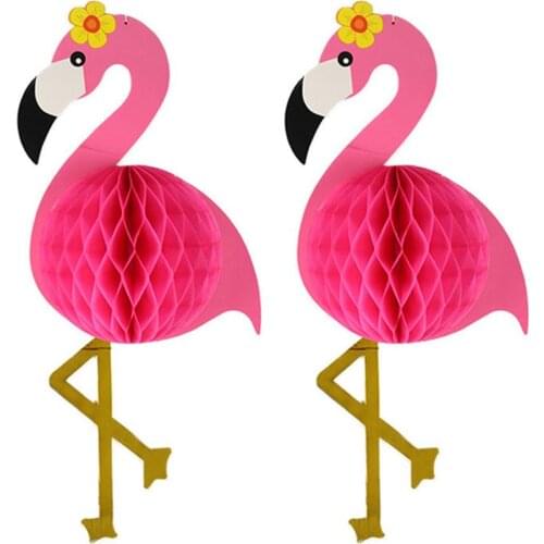 Flamingo Pompoms Hawaiian Aloha Luau Party Decorations Flamingo Birthday Party Decor Summer Tropical Party Supplies Baby Shower