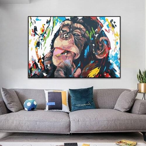 Cartoon Gorilla Painting Canvas Animal Lovely Monkey Posters and Prints Nordic Wall Picture For Living Room Home Decoration