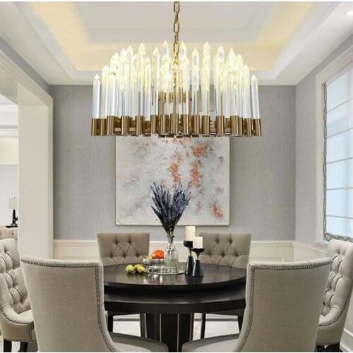 Postmodern light luxury chandelier simple creative bedroom living room crystal lamp personality Nordic atmosphere restaurant
