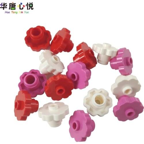 MOC Friend Plant Series Flower Petal 10PCS Red White Building Blocks Educational Toys Childs Gifts Assembly Accessories Friends