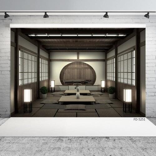 Retro Wooden Room Lamp Potted Photography Backdrops Customized Background for Children Baby Portrait Photophone Photo Studio