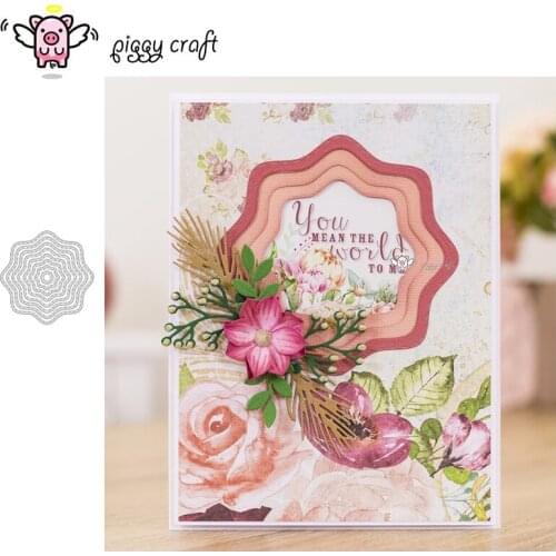 Piggy Craft metal cutting dies cut die mold Irregular wreath frame Scrapbook paper craft knife mould blade punch stencils dies