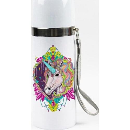 Unicorn design Thermos Cup Bottle Stainless Steel Thermocup Vacuum Thermal Mug 350ml Funny Gift