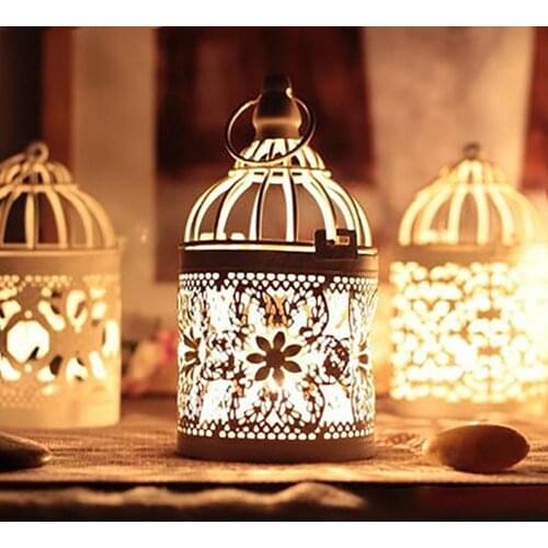 Vintage Hollow Iron Art Birdcage Candle Holder Wedding Party Ornament Home Decor