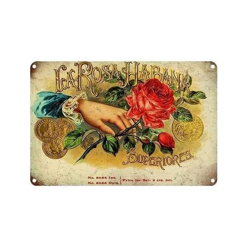 Vintage Rose in Hand-letrero de estaño de Metal, 8x12 pulgadas, Retro, hogar, cocina, Bar, decoración de la pared del Pub