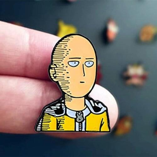 YAOJIE Cartoon Anime Saitama & Genos Brooch Pins Enamel Metal Badges Lapel Pin Brooches Jackets Fashion Jewelry Accessories