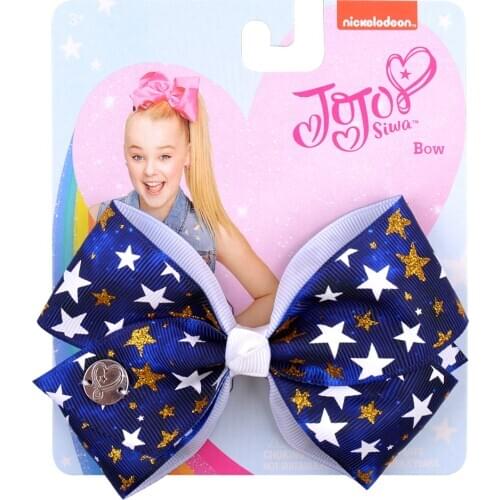 4.5 inch JoJo Bows Jojo Siwa Rainbow Printed Knot Ribbon Bow For Girls Handmade Boutique Hair Clip Children Hair Accessories